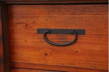 アンティーク家具　古民具・骨董　観音開き時代箪笥鉄脚ローボード(ローチェスト)