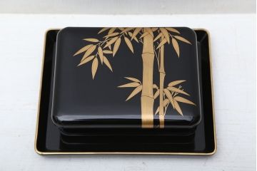 アンティーク雑貨　○大正〜昭和初期!輪島屋・木製蒔絵煙草盆