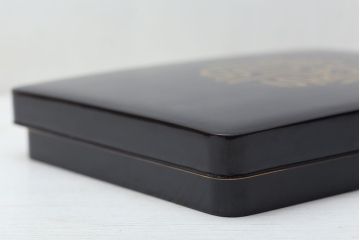 アンティーク雑貨　大正〜昭和初期  黒漆の木製硯箱(文箱)