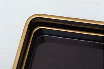 アンティーク雑貨　大正〜昭和初期  黒漆の木製硯箱(文箱)