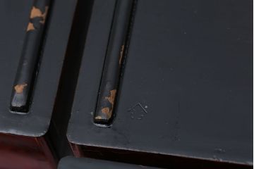 アンティーク雑貨　大正期!古い欅の四段重箱(漆器)