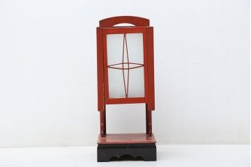 ○明治〜大正!古い朱塗行灯(照明・蝋燭)