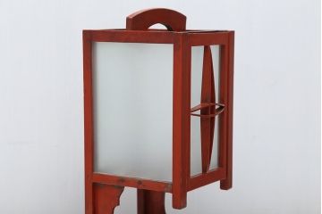 ○明治〜大正!古い朱塗行灯(照明・蝋燭)