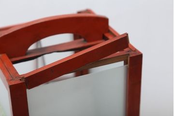 ○明治〜大正!古い朱塗行灯(照明・蝋燭)