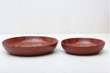 アンティーク雑貨　大正期!大内塗・古い蒔絵の木製皿　20枚セット(漆器)