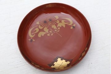 アンティーク雑貨　大正期!大内塗・古い蒔絵の木製皿　20枚セット(漆器)