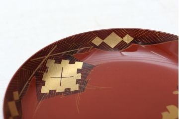 アンティーク雑貨　大正期!大内塗・古い蒔絵の木製皿　20枚セット(漆器)