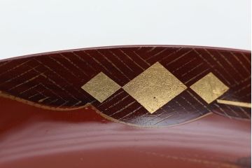 アンティーク雑貨　大正期!大内塗・古い蒔絵の木製皿　20枚セット(漆器)