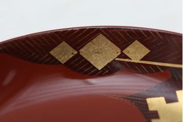 アンティーク雑貨　大正期!大内塗・古い蒔絵の木製皿　20枚セット(漆器)