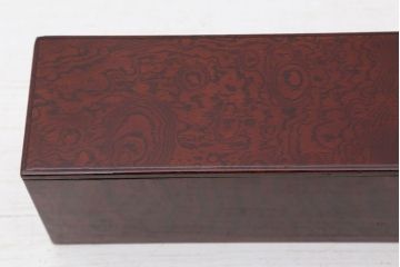 アンティーク雑貨　明治〜大正!欅玉杢の見事な文箱(硯箱、小箱)
