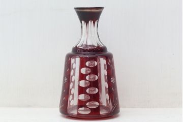 アンティーク雑貨　戦前!古い切子ガラス水差しコップ(グラス)