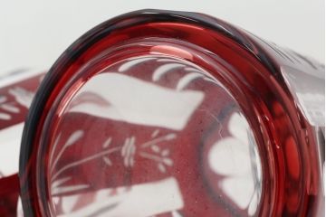 アンティーク雑貨　戦前!古い切子ガラス水差しコップ(グラス)