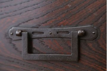 アンティーク家具　古民具・骨董　古い欅材の越後帳場箪笥(銭戸棚)