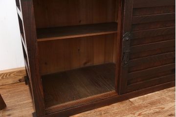 アンティーク家具　古民具・骨董　古い欅材の越後帳場箪笥(銭戸棚)