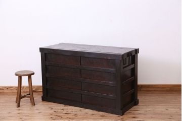 アンティーク家具　古民具・骨董　総ケヤキ!重厚な帳場箪笥