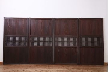 古民具・骨董　美品!時代格子帯戸　4枚セット