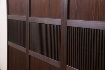 古民具・骨董　美品!時代格子帯戸　4枚セット