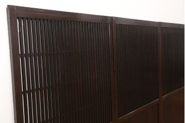 古民具・骨董　明治〜大正期　古い木のアンティーク格子戸4枚セット