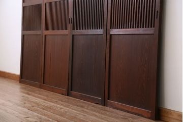 アンティーク　古いお家の幅のせまい格子帯戸　4枚セット