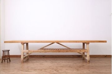 アンティーク家具　アンティーク　特大!天板無垢材一枚板幅3.6m　特大作業台(テーブル、陳列台)(2)