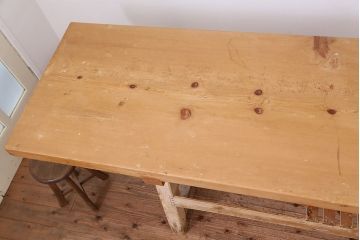 アンティーク家具　アンティーク　特大!天板無垢材一枚板幅3.6m　特大作業台(テーブル、陳列台)(2)