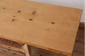 アンティーク家具　アンティーク　特大!天板無垢材一枚板幅3.6m　特大作業台(テーブル、陳列台)(2)