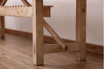 アンティーク家具　アンティーク　天板無垢材の特大作業台(幅3.6m)　