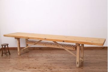 アンティーク家具　アンティーク　天板無垢材の特大作業台(幅3.6m)　