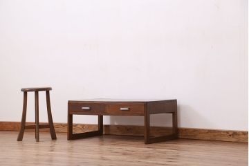 アンティーク家具　アンティーク　古い木のシンプルな文机(テーブル)