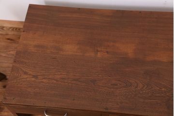 アンティーク家具　アンティーク　古い木のシンプルな文机(テーブル)