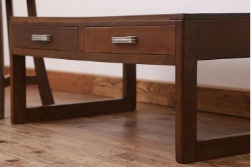 アンティーク家具　アンティーク　古い木のシンプルな文机(テーブル)