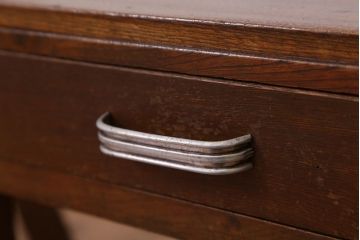 アンティーク家具　アンティーク　古い木のシンプルな文机(テーブル)