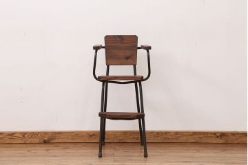 アンティーク　レトロなデザインのリメイク子供用椅子(イス)
