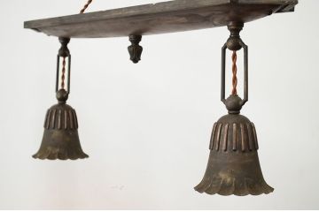 アンティーク　明治～大正!古い洋館の真鍮製天井照明(電笠)?