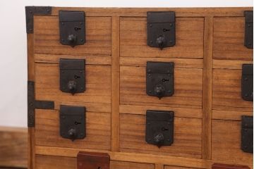 アンティーク家具　古民具・骨董　古い商家の帳場小箪笥(小引き出し・帳場箪笥)