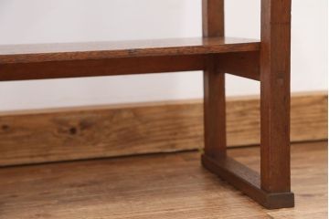 アンティーク家具　アンティーク　古い木のシンプルな引き出し付きサイドテーブル