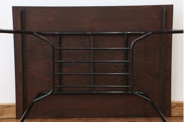 アンティーク家具　アンティーク　古材天板のアイアンテーブル(作業台、机)