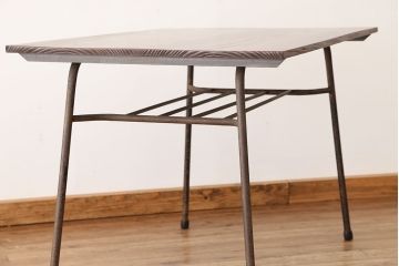アンティーク家具　アンティーク　古材天板のアイアンテーブル(作業台・机)