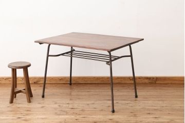 アンティーク家具　アンティーク　古材天板のアイアンテーブル(作業台・机)