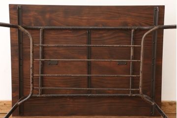 アンティーク家具　アンティーク　古材天板のアイアンテーブル(作業台・机)