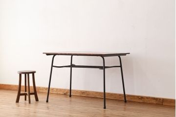 アンティーク家具　アンティーク　古材天板のアイアンテーブル(作業台・机)?