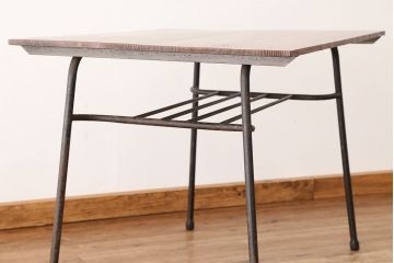 アンティーク家具　アンティーク　古材天板のアイアンテーブル(作業台・机)?