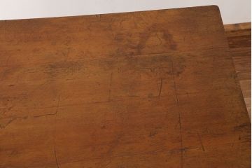 アンティーク家具　アンティーク　素敵なデザイン!古いナラ材のシンプルなダイニングテーブル(作業台・机)