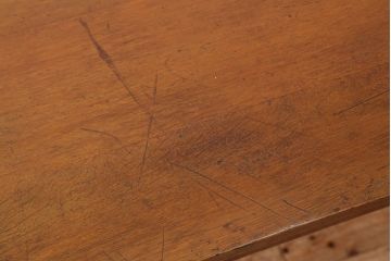 アンティーク家具　アンティーク　素敵なデザイン!古いナラ材のシンプルなダイニングテーブル(作業台・机)