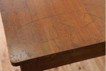 アンティーク家具　アンティーク　素敵なデザイン!古いナラ材のシンプルなダイニングテーブル(作業台・机)