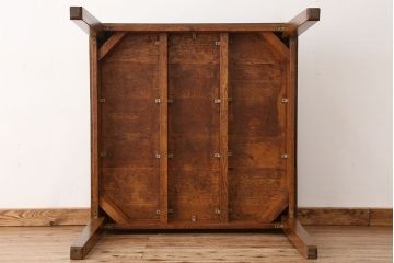 アンティーク家具　アンティーク　素敵なデザイン!古いナラ材のシンプルなダイニングテーブル(作業台・机)