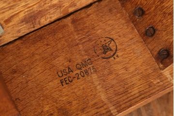 アンティーク家具　アンティーク　素敵なデザイン!古いナラ材のシンプルなダイニングテーブル(作業台・机)