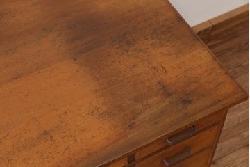 アンティーク家具　アンティーク　古いタモ材の片袖机