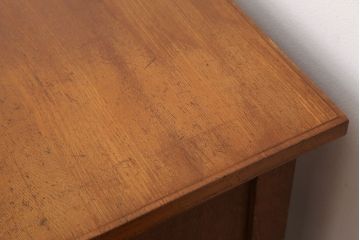 アンティーク家具　アンティーク　古いタモ材の片袖机