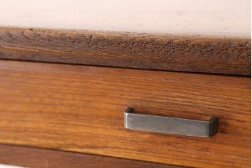 アンティーク家具　アンティーク　古いタモ材の片袖机
